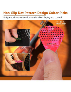 30 Púas de Guitarra Antideslizantes con Estuche - Multicolor 2