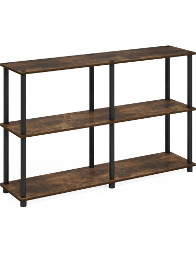 Estante de Almacenamiento Furinno Turn-N-Tube 3 Niveles Pino Ámbar/Negro