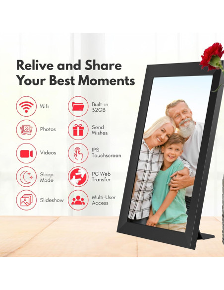 Marco de Foto Digital HC Honey Coco 10.1" HD Táctil Negro