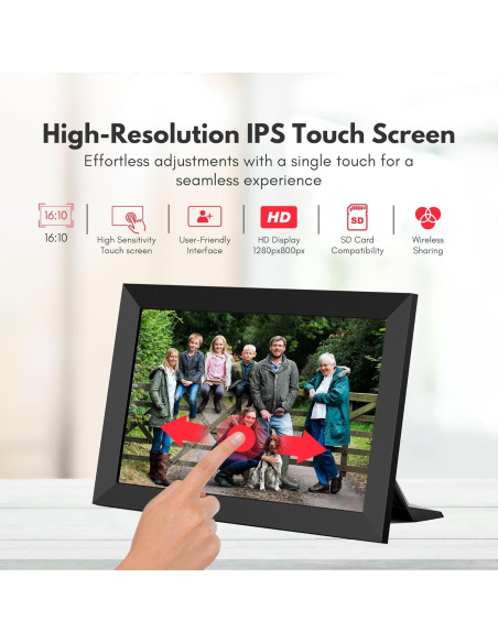 Marco de Foto Digital HC Honey Coco 10.1" HD Táctil Negro