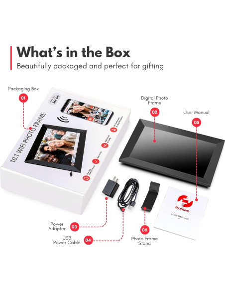 Marco de Foto Digital HC Honey Coco 10.1" HD Táctil Negro