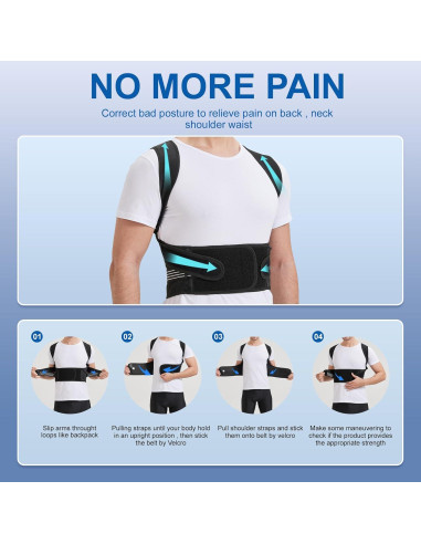 Corrector de Postura GZBBJ Mediano Ajustable para Espalda