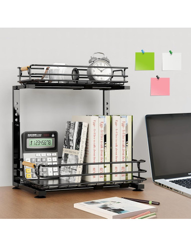 Organizador Bajo Fregadero JYPS 2 Niveles Ajustable Negro