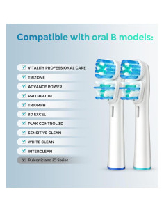 4 Cabezas de Repuesto Doble Oral-B LDHUT para Cepillo Eléctrico 2