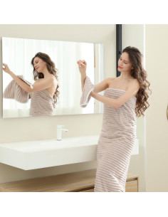 Juego de Toallas de Baño XIQ 99x200 cm Beige 2 Piezas 2