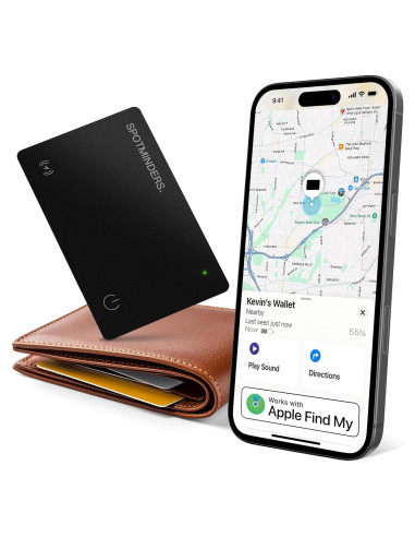 Rastreador de Cartera Spotminders Certificado Apple MFi Negro