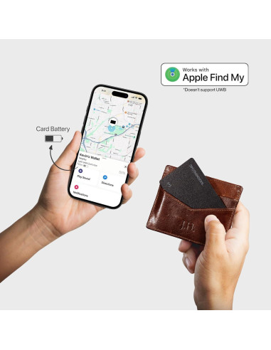 Rastreador de Cartera Spotminders Certificado Apple MFi Negro