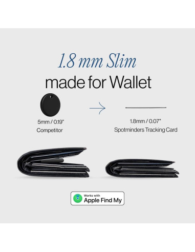 Rastreador de Cartera Spotminders Certificado Apple MFi Negro