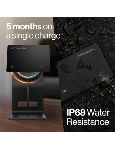 Rastreador de Cartera Spotminders Certificado Apple MFi Negro