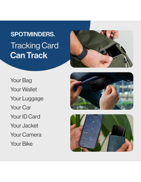 Rastreador de Cartera Spotminders Certificado Apple MFi Negro