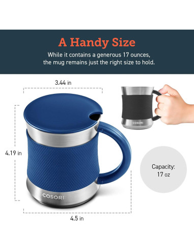 Juego de 2 Tazas de Café COSORI Acero Inoxidable 0.5 L