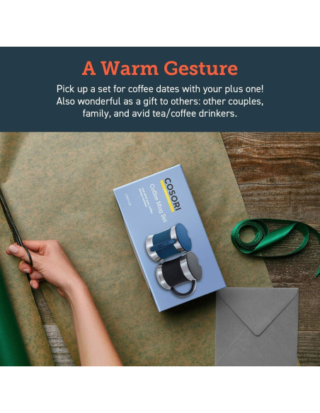 Juego de 2 Tazas de Café COSORI Acero Inoxidable 0.5 L