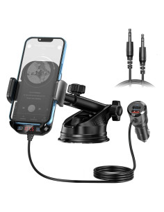 Adaptador de Coche Bluetooth 3 en 1 Magift A20 Pro - Transmisor FM 5.3 con Carga Rápida QC3.0