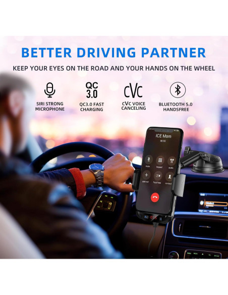 Adaptador de Coche Bluetooth 3 en 1 Magift A20 Pro - Transmisor FM 5.3 con Carga Rápida QC3.0