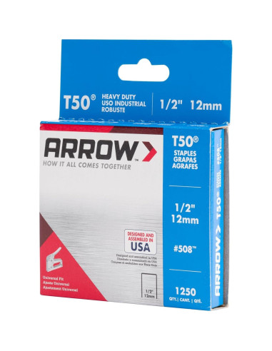 Grapas Arrow 508 T50 1/2" 1250 Unidades para Tapicería