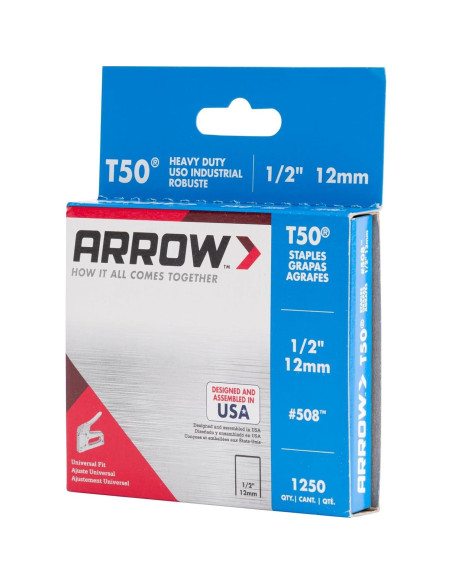 Grapas Arrow 508 T50 1/2" 1250 Unidades para Tapicería