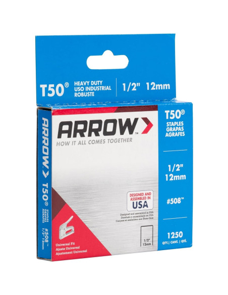 Grapas Arrow 508 T50 1/2" 1250 Unidades para Tapicería