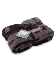 Manta Barefoot Dreams CozyChic 137x183cm Carbón-Espresso