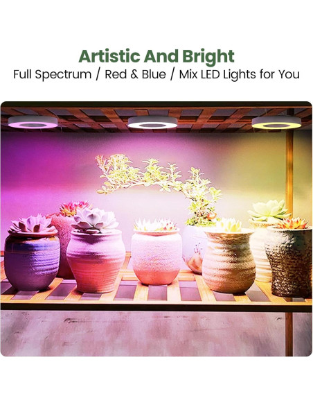 Luz de Crecimiento de Techo Mosthink 96 LEDs Espectro Completo
