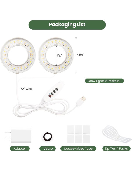 Luz de Crecimiento de Techo Mosthink 96 LEDs Espectro Completo