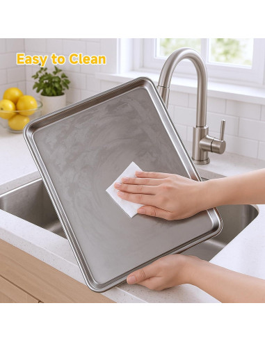 Juego de bandejas para hornear Ohtomber 3 piezas acero inoxidable