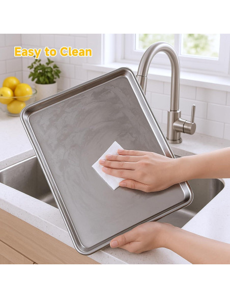 Juego de bandejas para hornear Ohtomber 3 piezas acero inoxidable