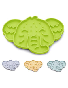 Tazón de Alimentación Lenta Silicona Gatos Verde 0.8 Taza