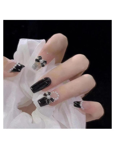 24 Uñas Postizas Francesas YKZFUI Reutilizables Acrílico