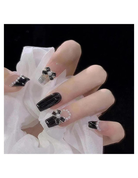 24 Uñas Postizas Francesas YKZFUI Reutilizables Acrílico