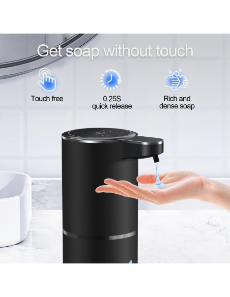 Dispensador Automático de Jabón Líquido Sylfu Negro 380ml