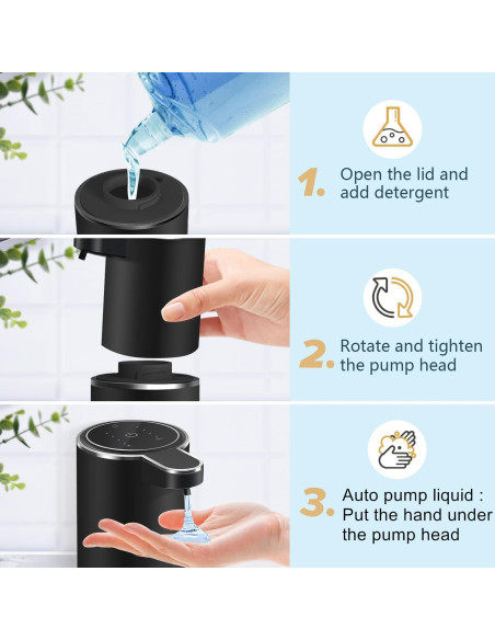 Dispensador Automático de Jabón Líquido Sylfu Negro 380ml