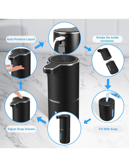 Dispensador Automático de Jabón Líquido Sylfu Negro 380ml