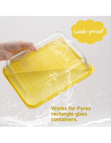 Tapa de Silicona Rectangular LUVCOSY para Tazones Pyrex - 3 Paquete