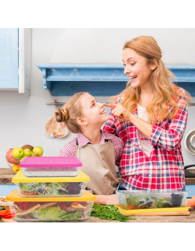 Tapa de Silicona Rectangular LUVCOSY para Tazones Pyrex - 3 Paquete