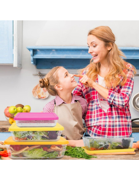 Tapa de Silicona Rectangular LUVCOSY para Tazones Pyrex - 3 Paquete