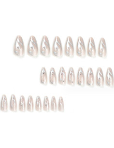 Uñas Postizas Largas Stiletto Acrílicas DANMANR 24PCS 2
