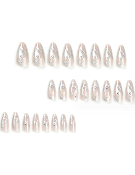 Uñas Postizas Largas Stiletto Acrílicas DANMANR 24PCS