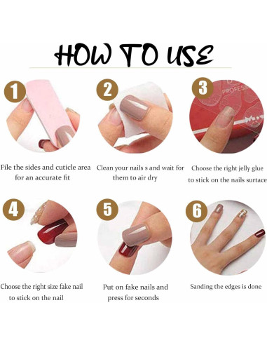 Uñas Postizas Largas Stiletto Acrílicas DANMANR 24PCS