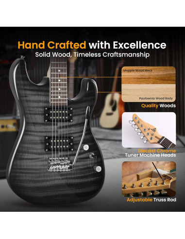 Kit de Guitarra Eléctrica Pyle 39" con Amplificador y Accesorios