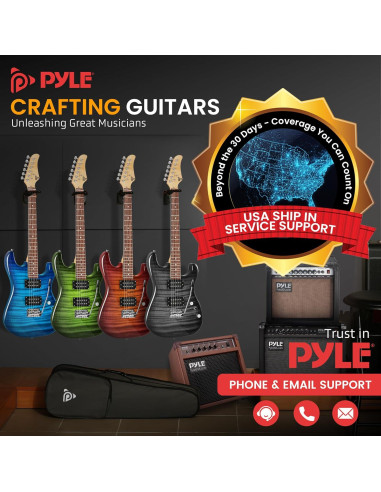 Kit de Guitarra Eléctrica Pyle 39" con Amplificador y Accesorios