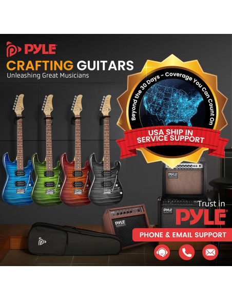 Kit de Guitarra Eléctrica Pyle 39" con Amplificador y Accesorios
