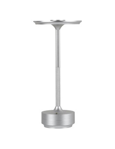 Lámpara de Mesa Inalámbrica LED Recargable 5000mAh Plata