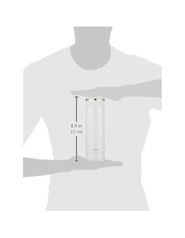 Botella de Agua Zojirushi SM-JF 480 ml Acero Inoxidable Blanca