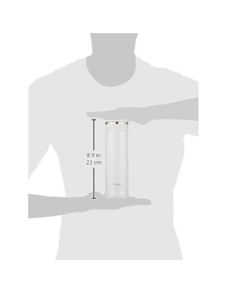 Botella de Agua Zojirushi SM-JF 480 ml Acero Inoxidable Blanca