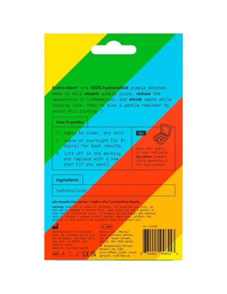 Parche Hidrocoloide Estrellas Arcoíris Starface - 32 Unidades