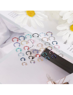 Set de Aros de Nariz Acero Inoxidable 18G 36 Piezas Multicolor 2