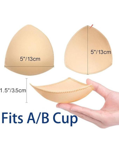 Inserts de Almohadillas para Sujetadores Awpeye 6 Pares Beige