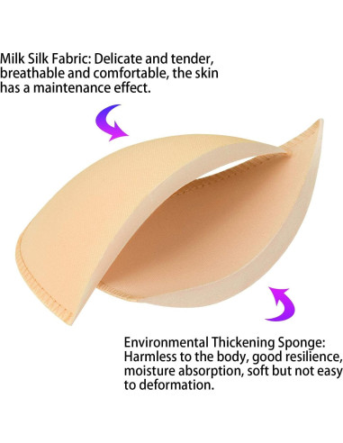 Inserts de Almohadillas para Sujetadores Awpeye 6 Pares Beige