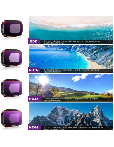Filtros STARTRC para DJI Mini 4 Pro - Paquete de 6 ND8 ND16 ND32 UV CPL