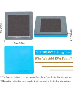 Cortadores de Cuero SUPERDANT para DIY - Cuadrados 15x15cm 2